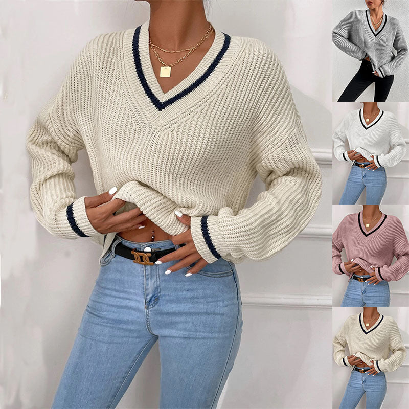 Winter Women's Striped Pullover Sweater