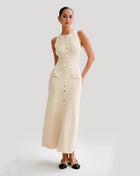 SS Elegant Knitted Dress Apricot