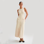 SS Elegant Knitted Dress Apricot