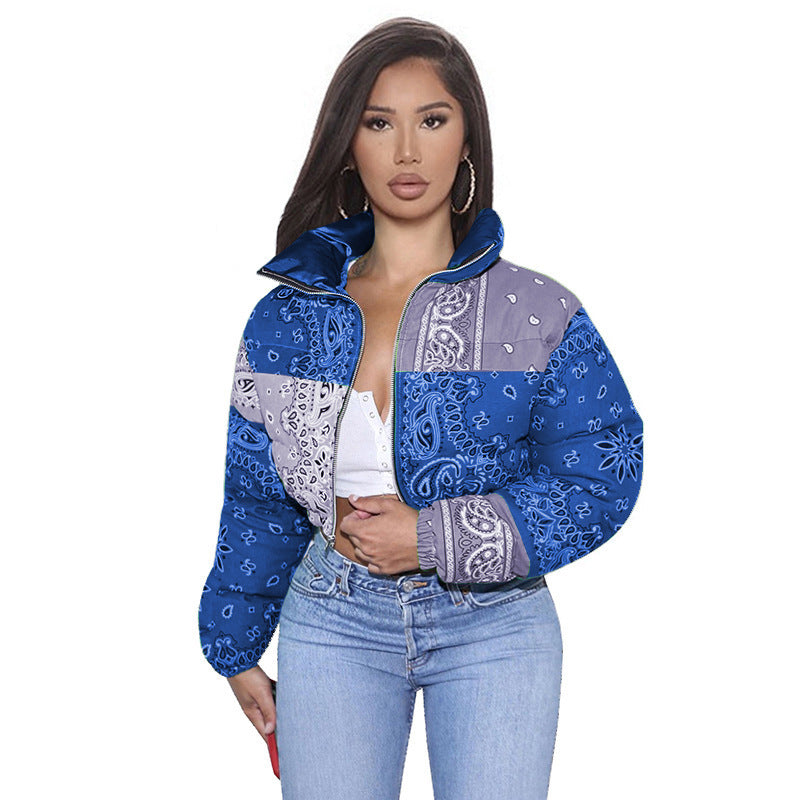 casual winter new short jacket Blue
