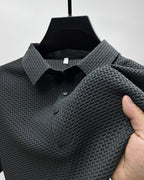 Mesh Ice Silk Short Sleeve T-shirt Mens Clothing Gray
