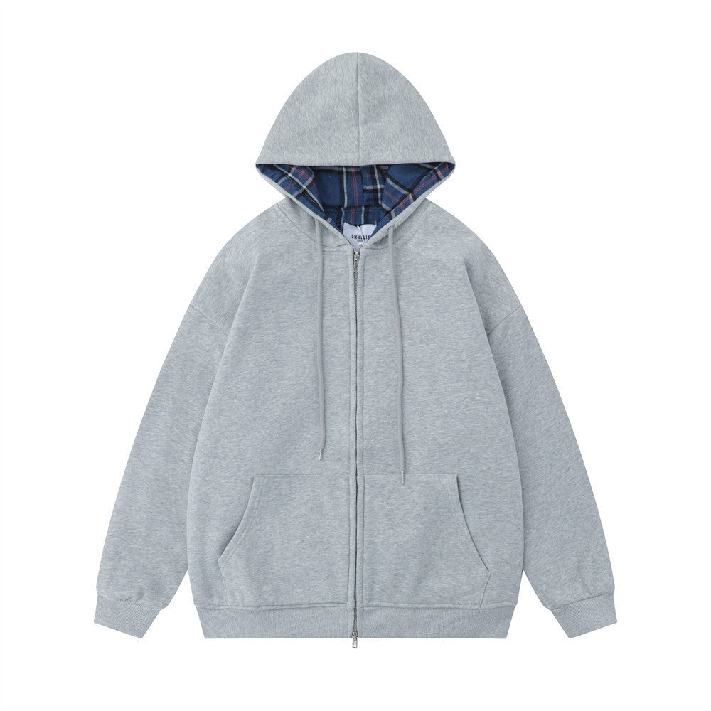 Men's Simple Hoodie Gray