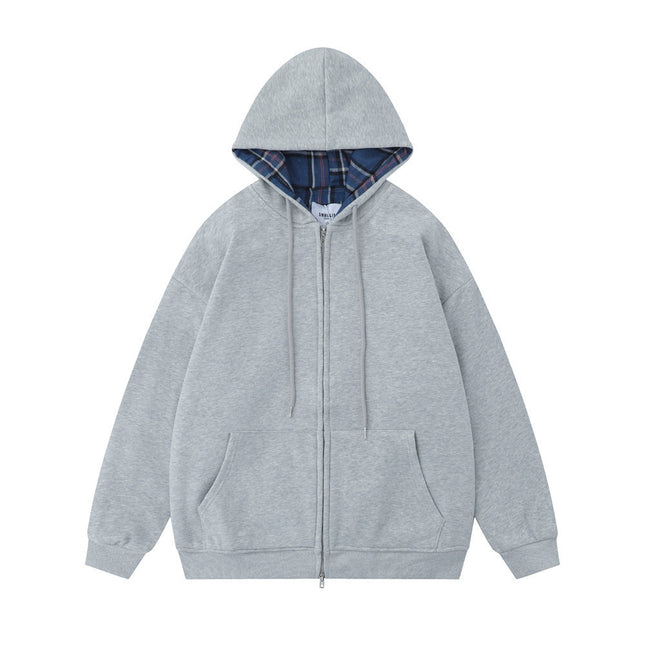Men's Simple Hoodie Gray