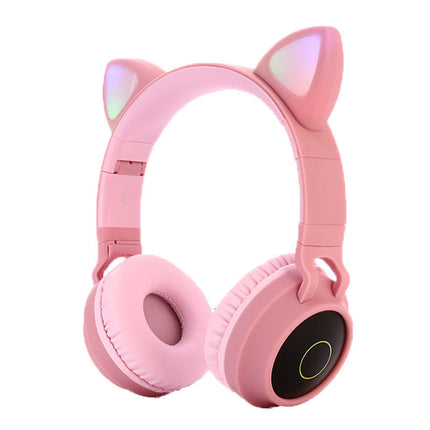 Cute Bluetooth 5.0 Headphone Stereo Wireless Headset Pink