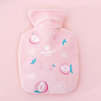 Fruit plush hot water bottle Pink