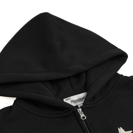 Men's Depressed Abstract Printing Fleece Hoodie