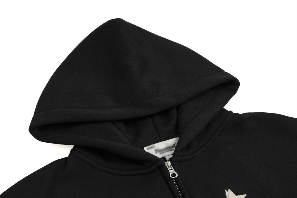Men's Depressed Abstract Printing Fleece Hoodie