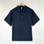 Summer Thin Lapels Top For Men Navy Blue