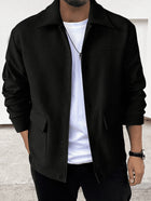 Men's Button - Up Design Jacket Black