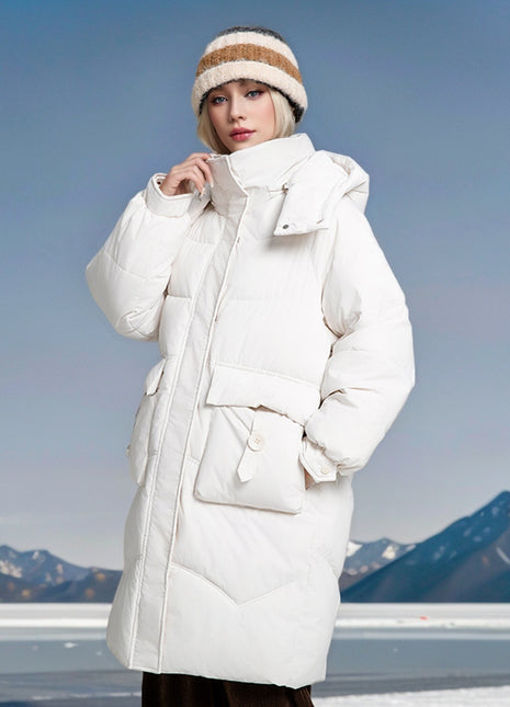 SS Mid-length Winter Jacket Beige