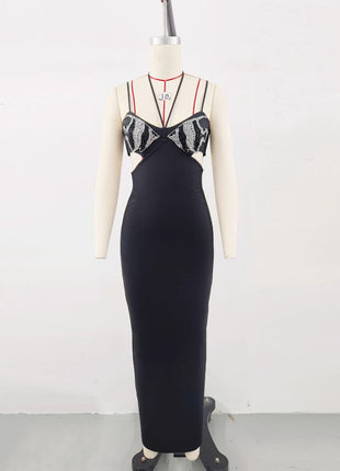 SS Black & Rhimestone Evening Dress