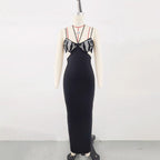 Black & Rhimestone Evening Dress