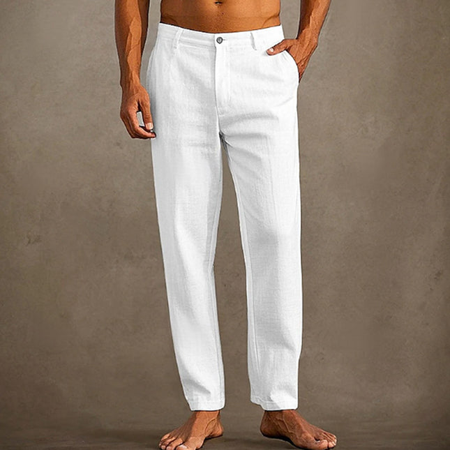 Men's Linen Beach Pants White
