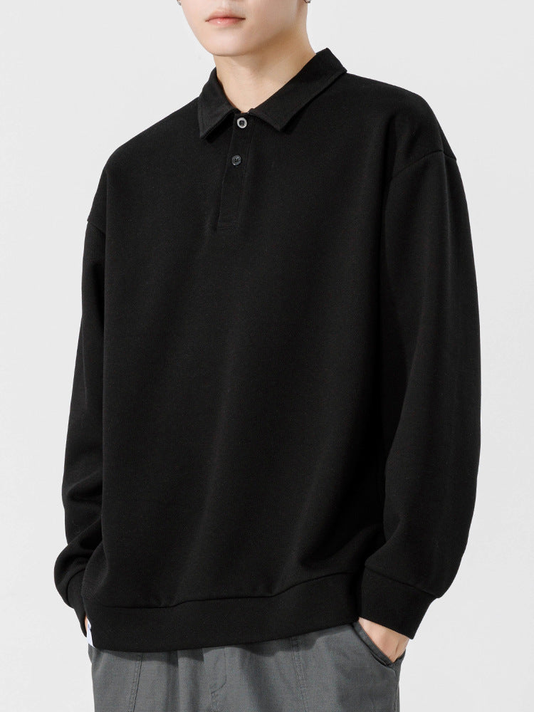 Men’s Polo Collar Pullover Black