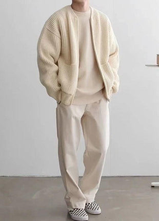 SS Men’s Cardigan Coat Apricot