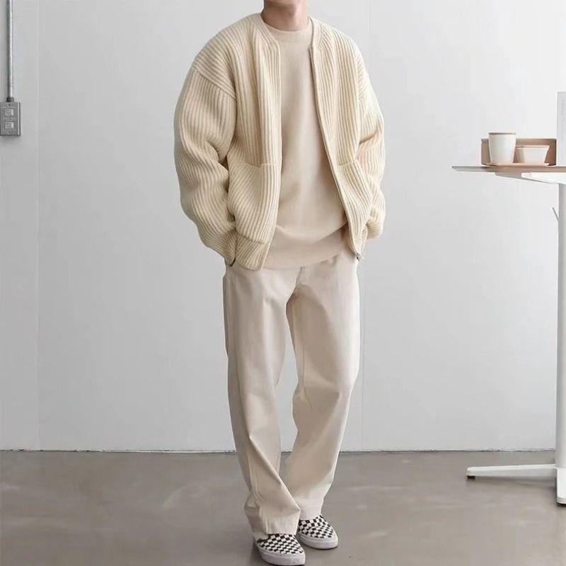 SS Men’s Cardigan Coat Apricot