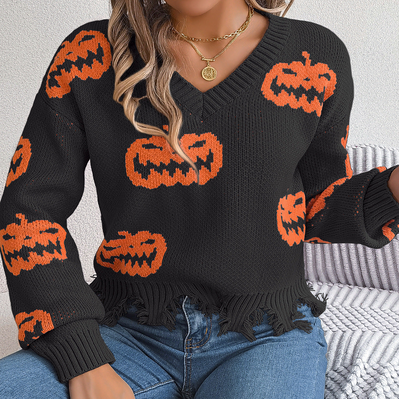 Halloween Pumpkin Sweater
