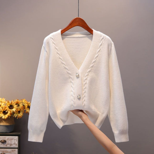Versatile Outer Short Sweater White