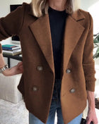 SS Women's Wool Coat Dark Brown