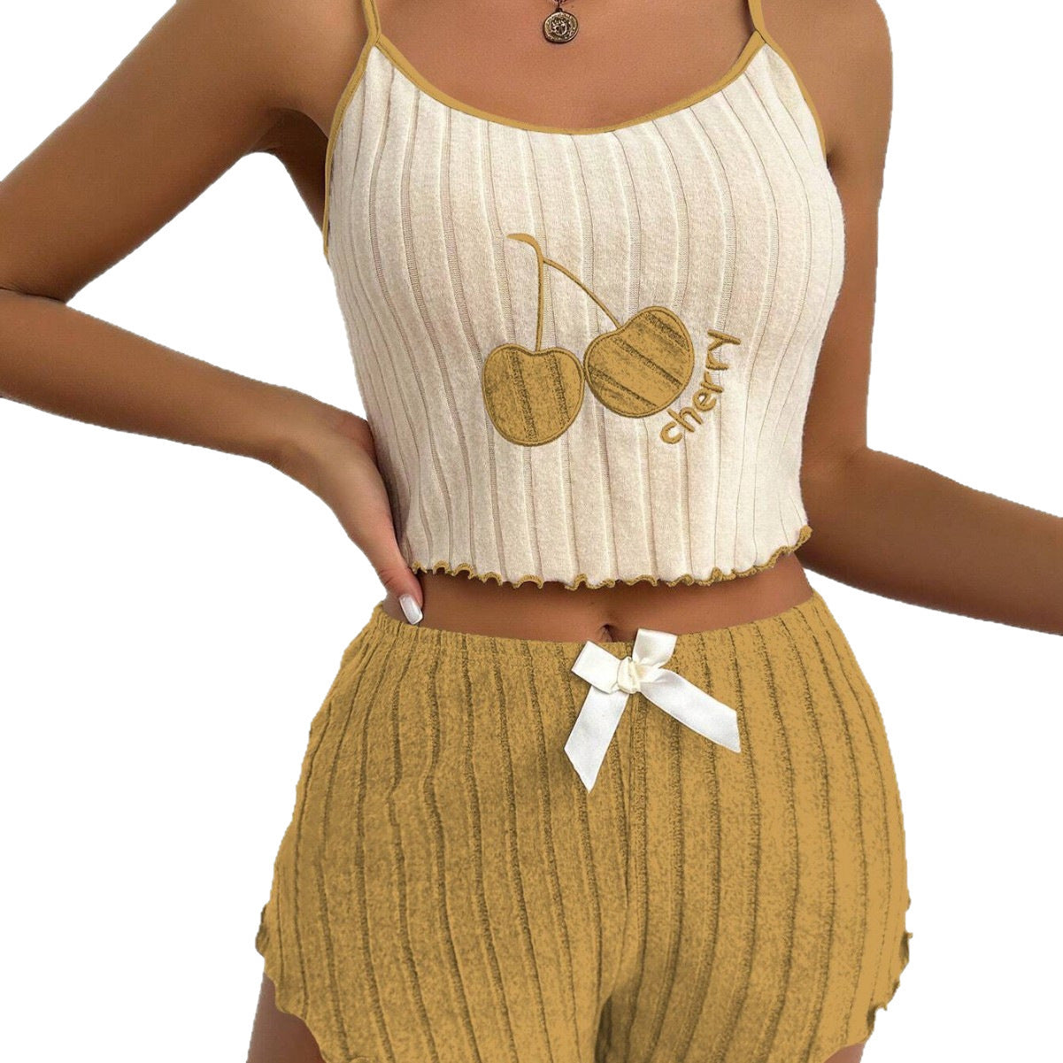 Comfortable Suspender Pyjama Two Piece