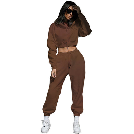 Women's Sports And Leisure Two-piece Set Brown