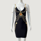 Women's Gold Chain Bandage One-piece Dress