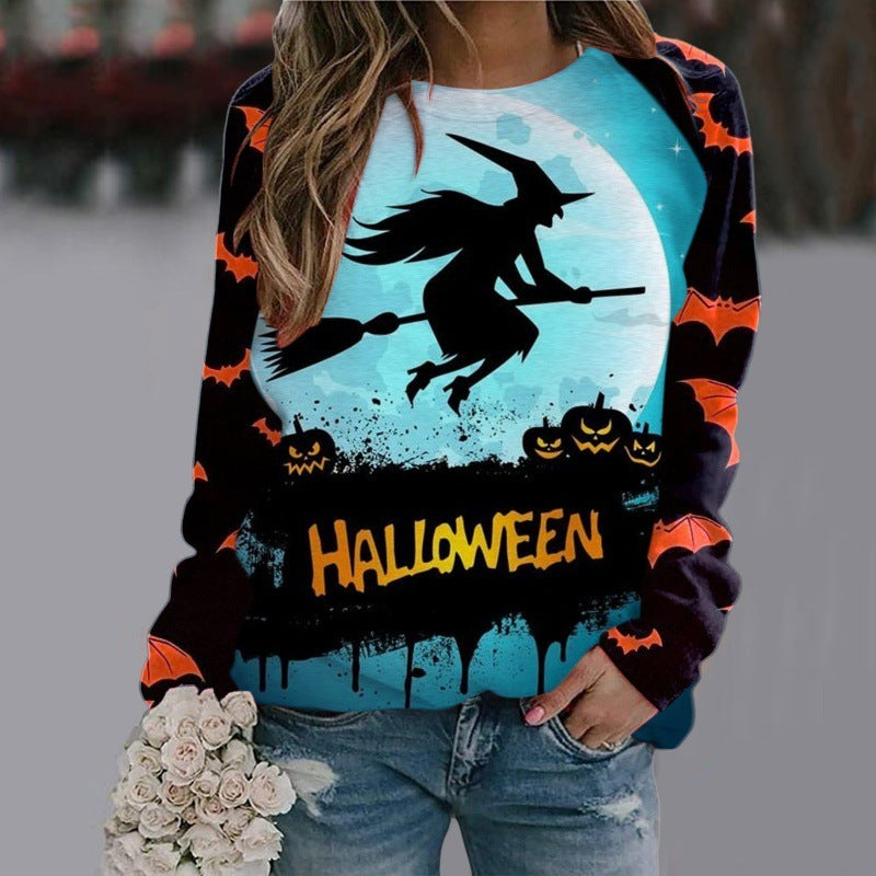 Halloween Cartoon Print Sweatshirt Style2