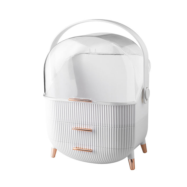 Makeup Organizer Skincare Organizer With 2 Drawers And Transparent White