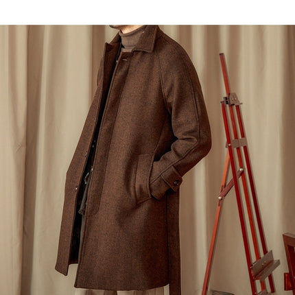 Men's Winter British Casual Wool Mid-length Coat