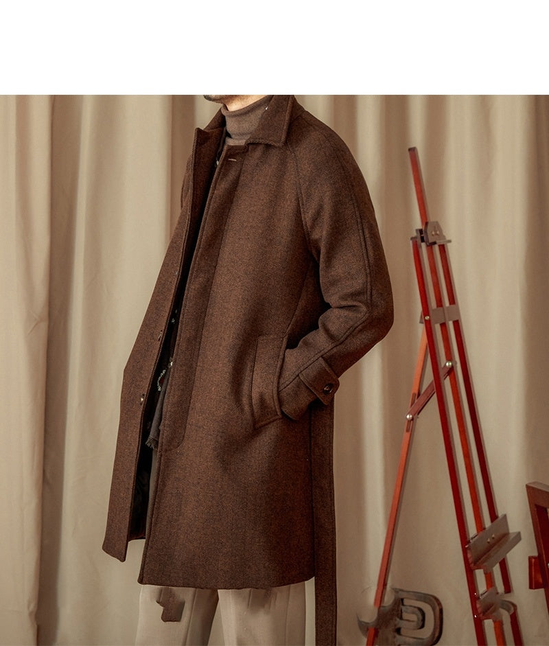 Men's Winter British Casual Wool Mid-length Coat