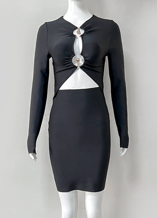 SS Hollow Dress Black