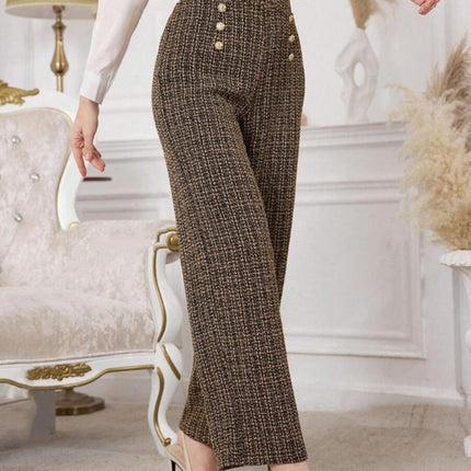 Versatile Classic Style Pants Dark Brown