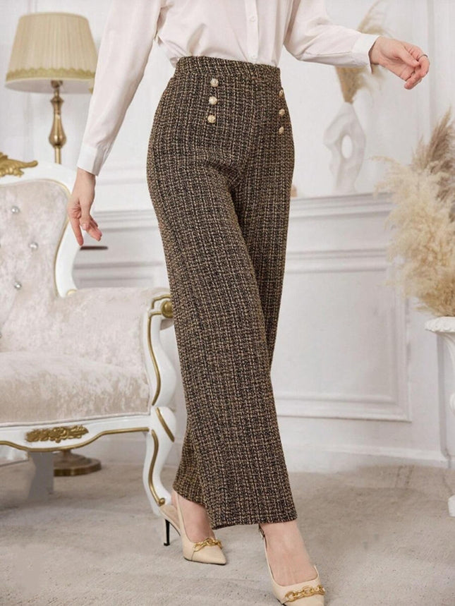 Versatile Classic Style Pants Dark Brown
