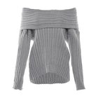 Women's Irregular Off-the-shoulder Sweater Gray