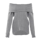 Women's Irregular Off-the-shoulder Sweater Gray