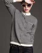 SS Striped Sweater Black