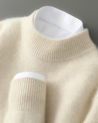 SS Men's Sweater Beige Half Turtleneck