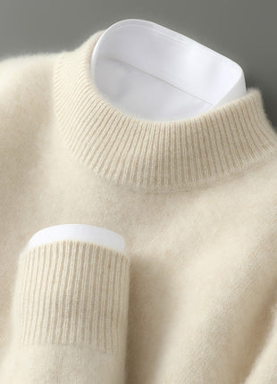 SS Men's Sweater Beige Half Turtleneck