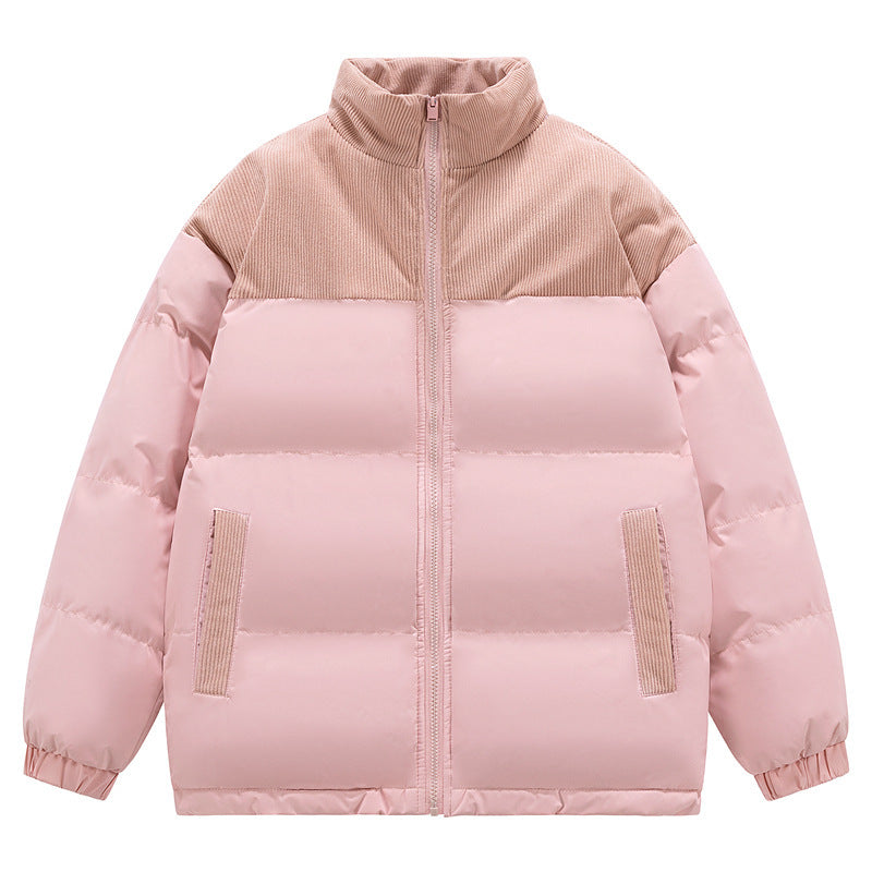 Winter Male New Cotton Thick Padded Coat Pink