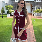 Classic Style Elegant Sexy Dress Wine red