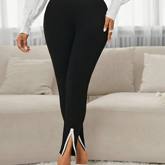 Elegant Commuting Slim-fit Pants Black
