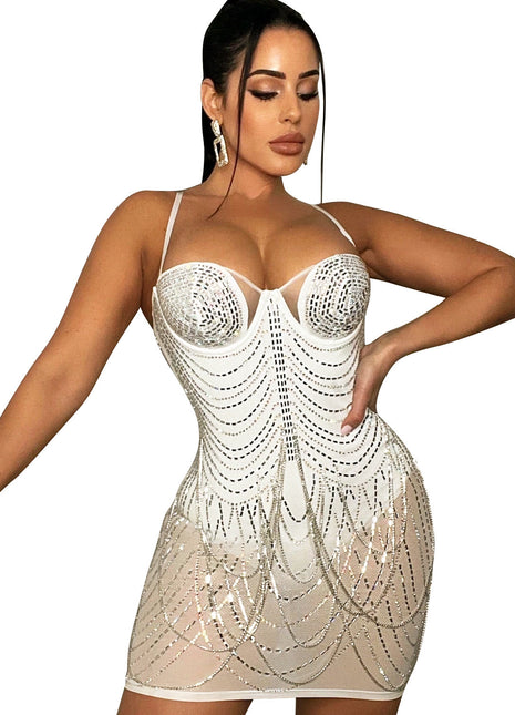 SS Tassel Party Dress White