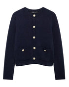 SS Button Cardigan dark blue