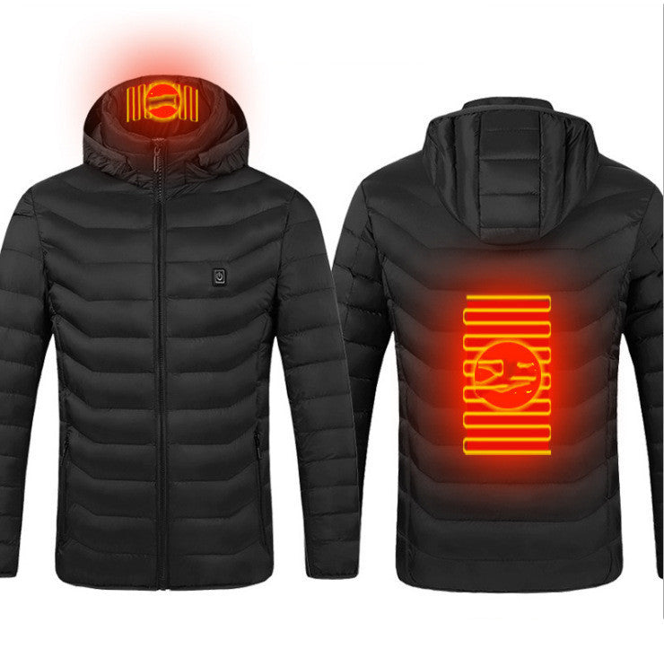 New Heated Thermal Men's Winter Jacket Black Zone2