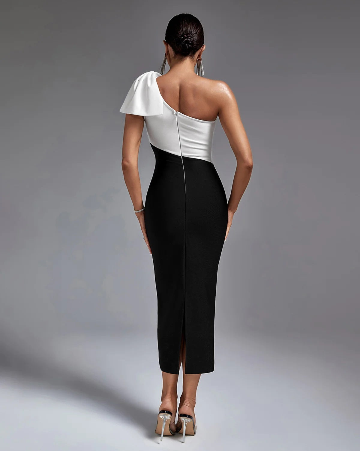 Shoulder Bow Casual Long One-piece Dress