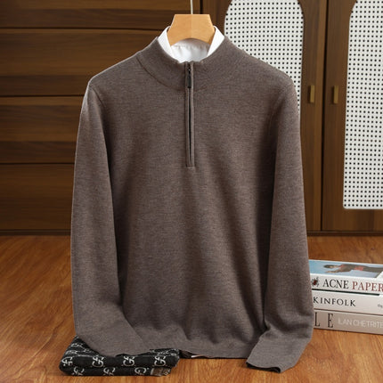 Men's Half Zipper Worsted Wool Sweater