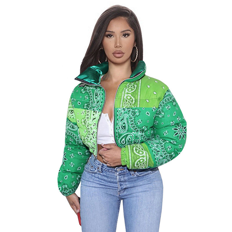 casual winter new short jacket Green