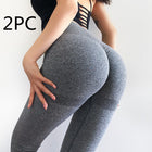 Fitness Yoga Pants Butt Lifting Leggings 2PC Dark Grey