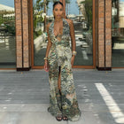 SS Abstract Printing Dress gray green S