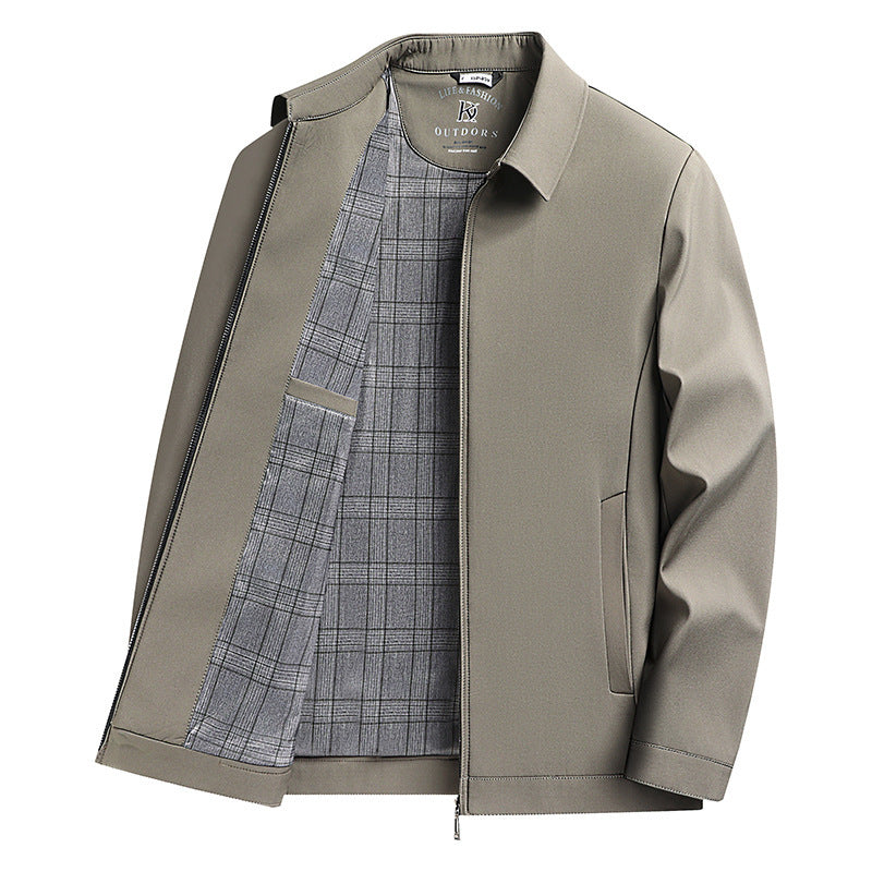 Men's Casual Collar Jacket Khaki